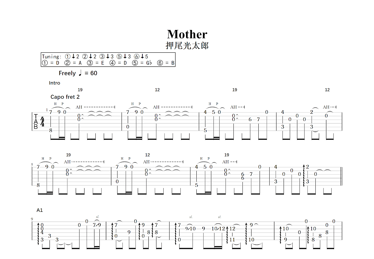 Mother吉他谱预览图
