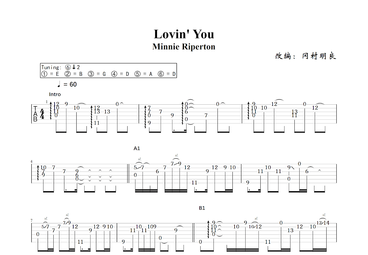 Lovin' You吉他谱预览图