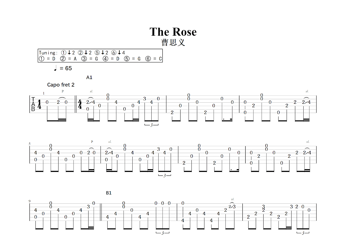 The Rose吉他谱预览图