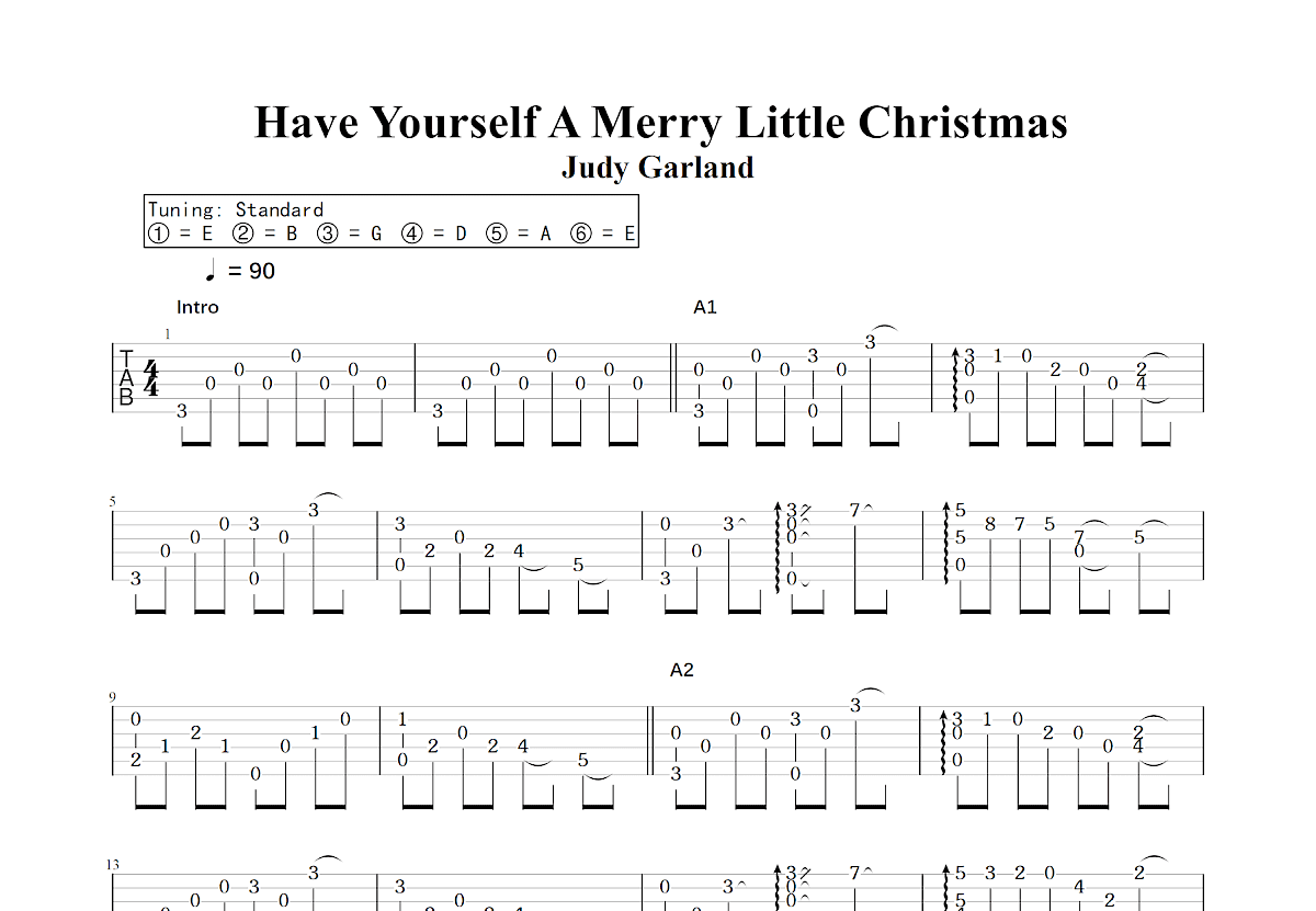 Have Yourself A Merry Little Christmas吉他谱预览图