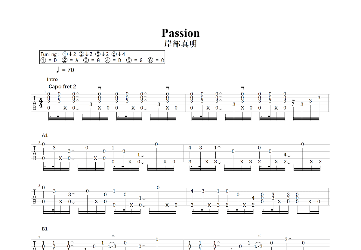 Passion吉他谱预览图