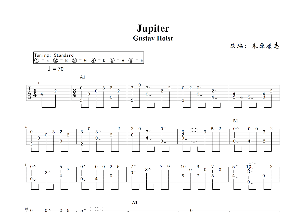 Jupiter吉他谱预览图