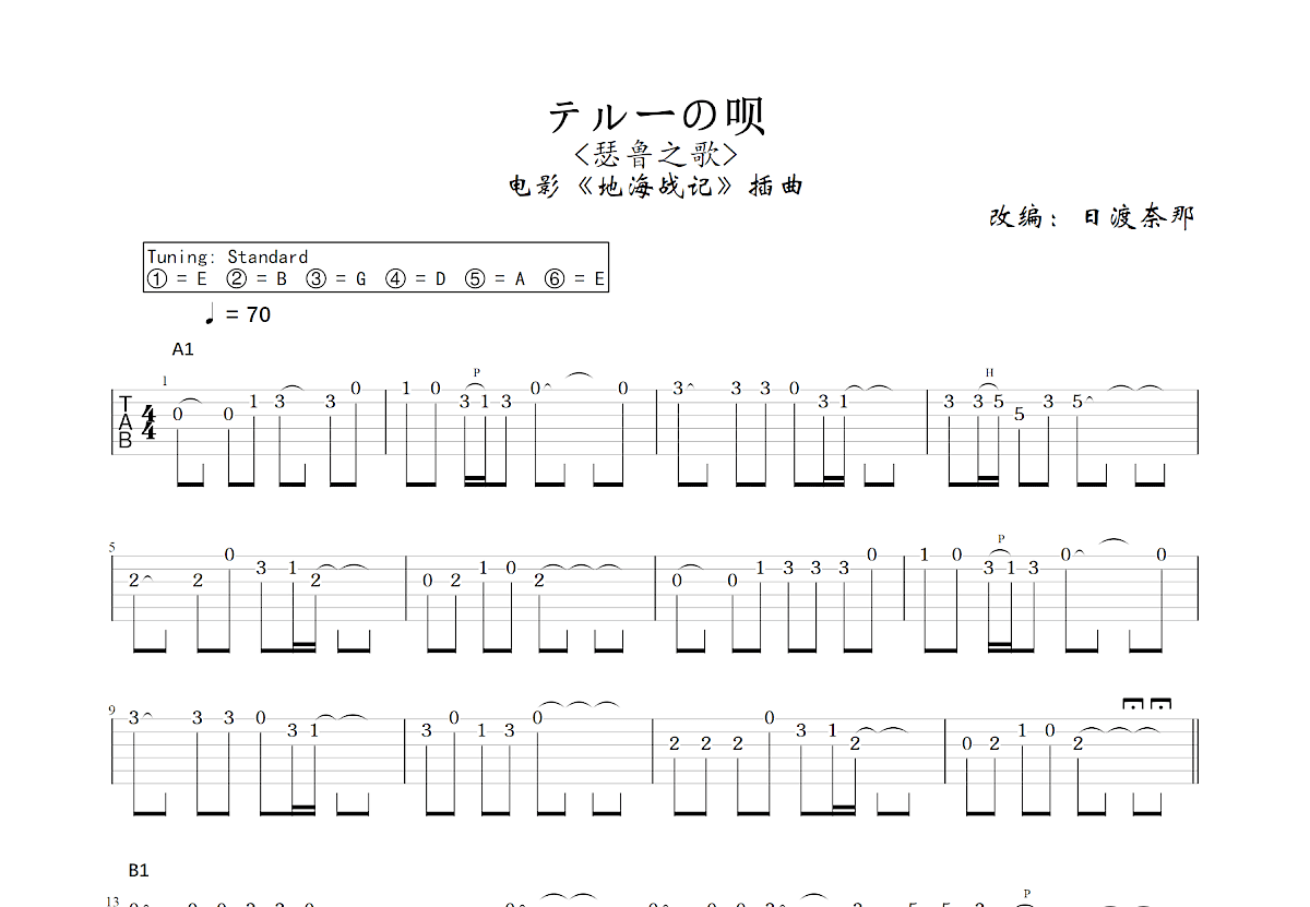 テルーの呗吉他谱预览图