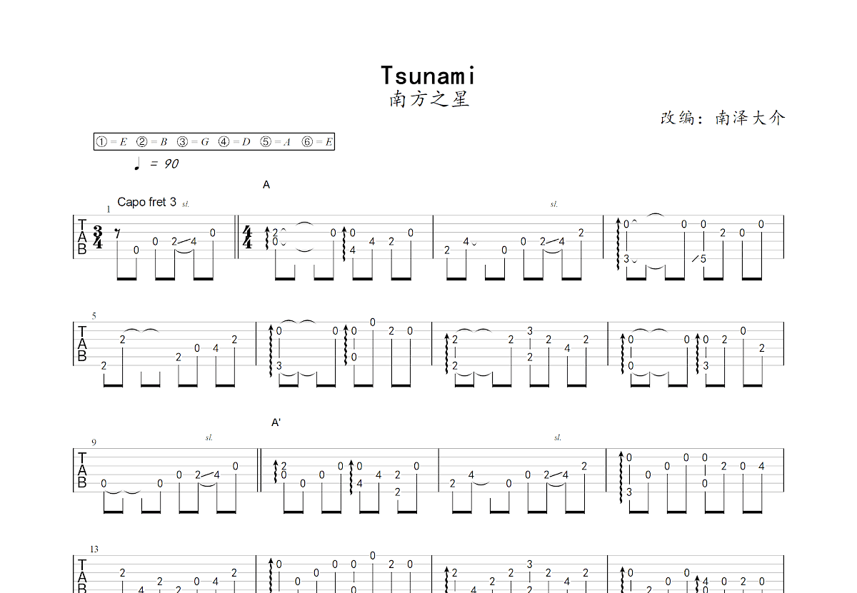 Tsunami吉他谱预览图