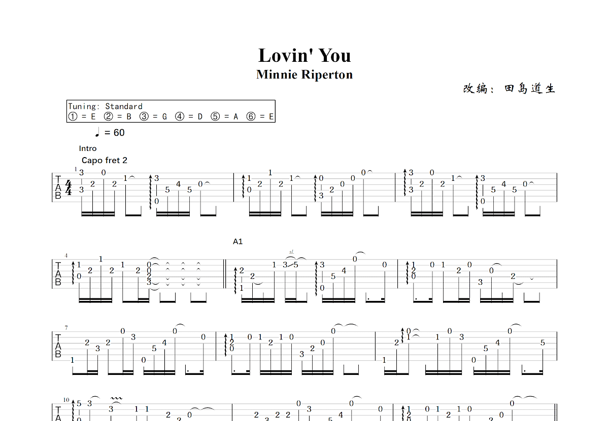 Lovin' You吉他谱预览图