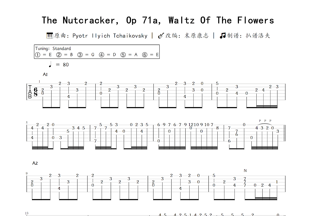 The Nutcracker, Op 71a, Waltz Of The Flowers吉他谱预览图