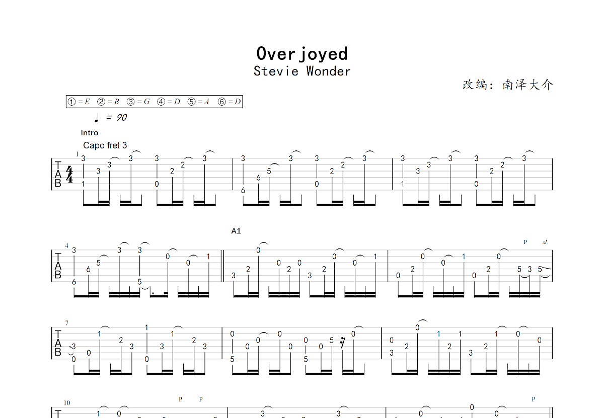 Overjoyed吉他谱预览图