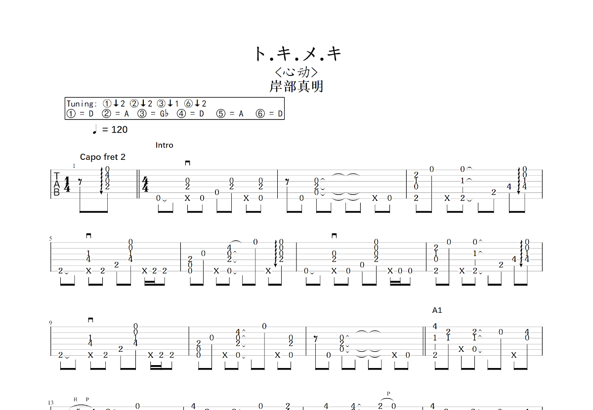 ト.キ.メ.キ吉他谱预览图