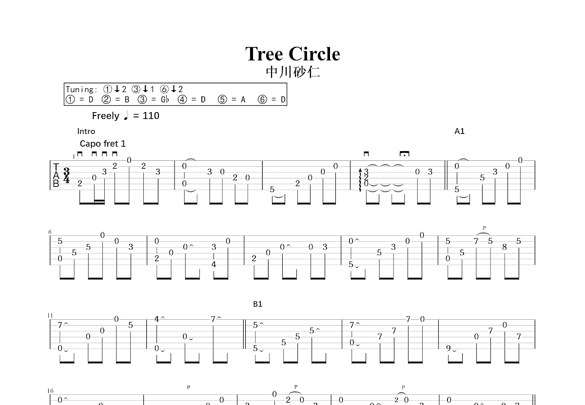 Tree Circle吉他谱预览图