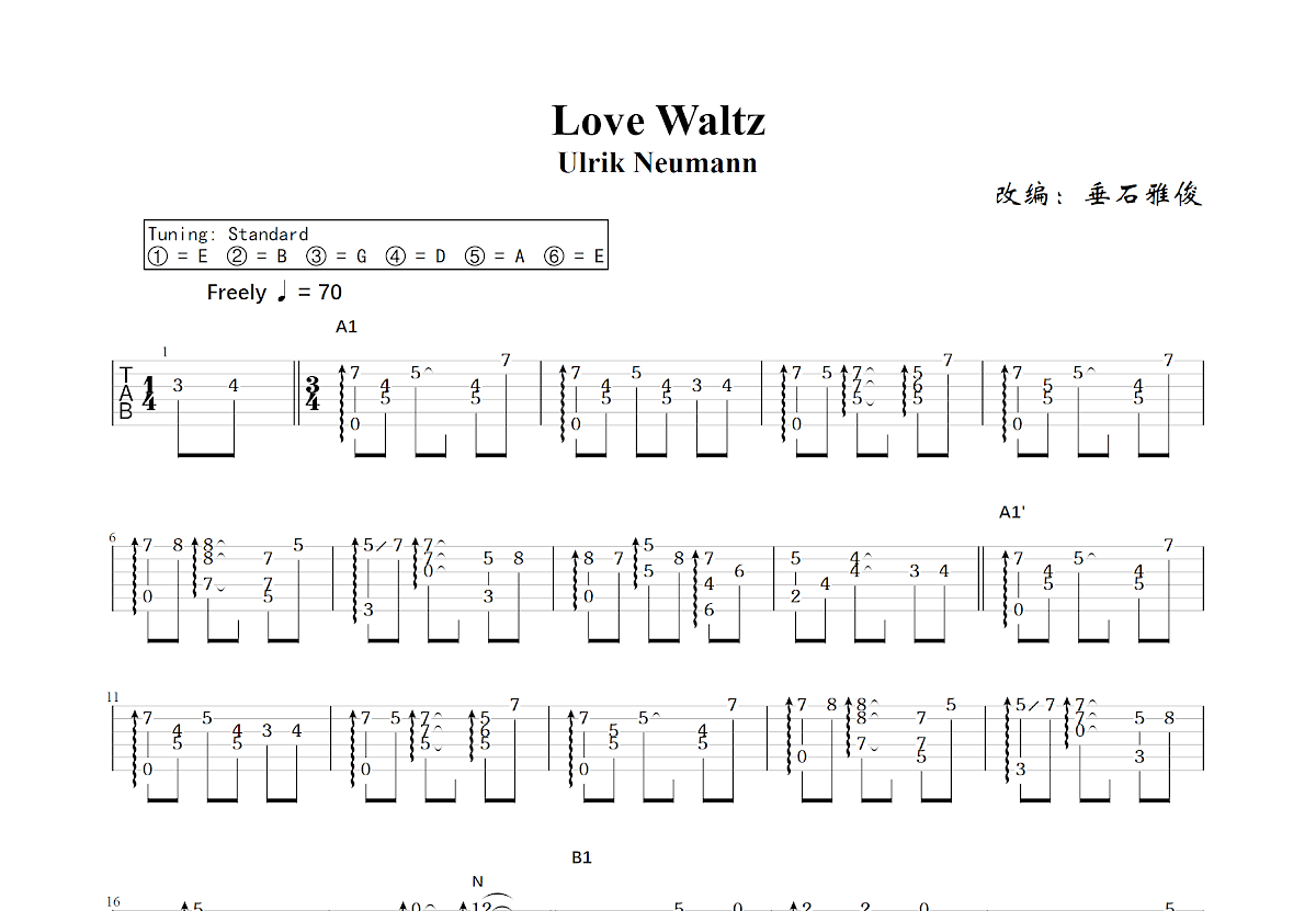 Love Waltz吉他谱预览图