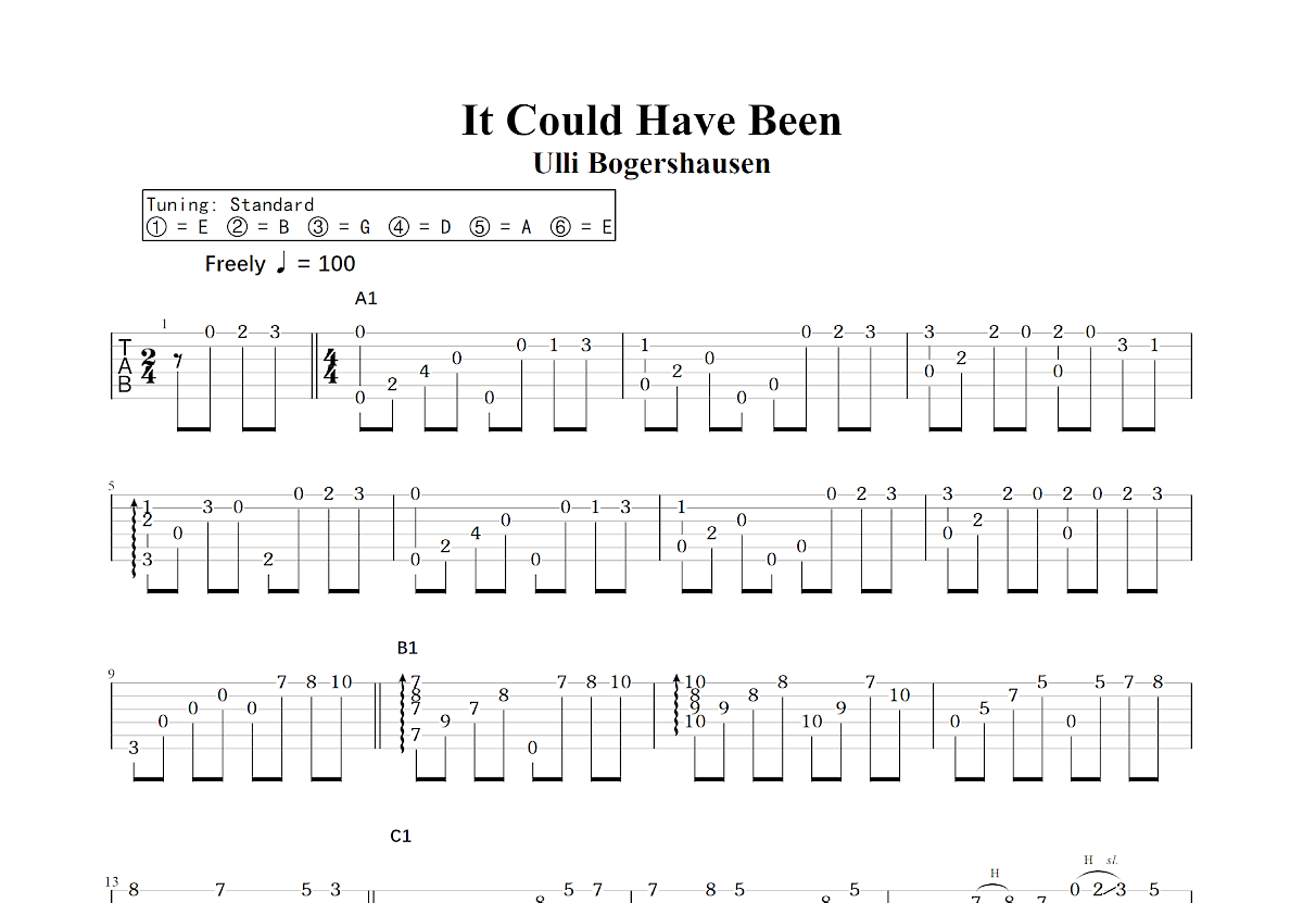 It Could Have Been吉他谱预览图