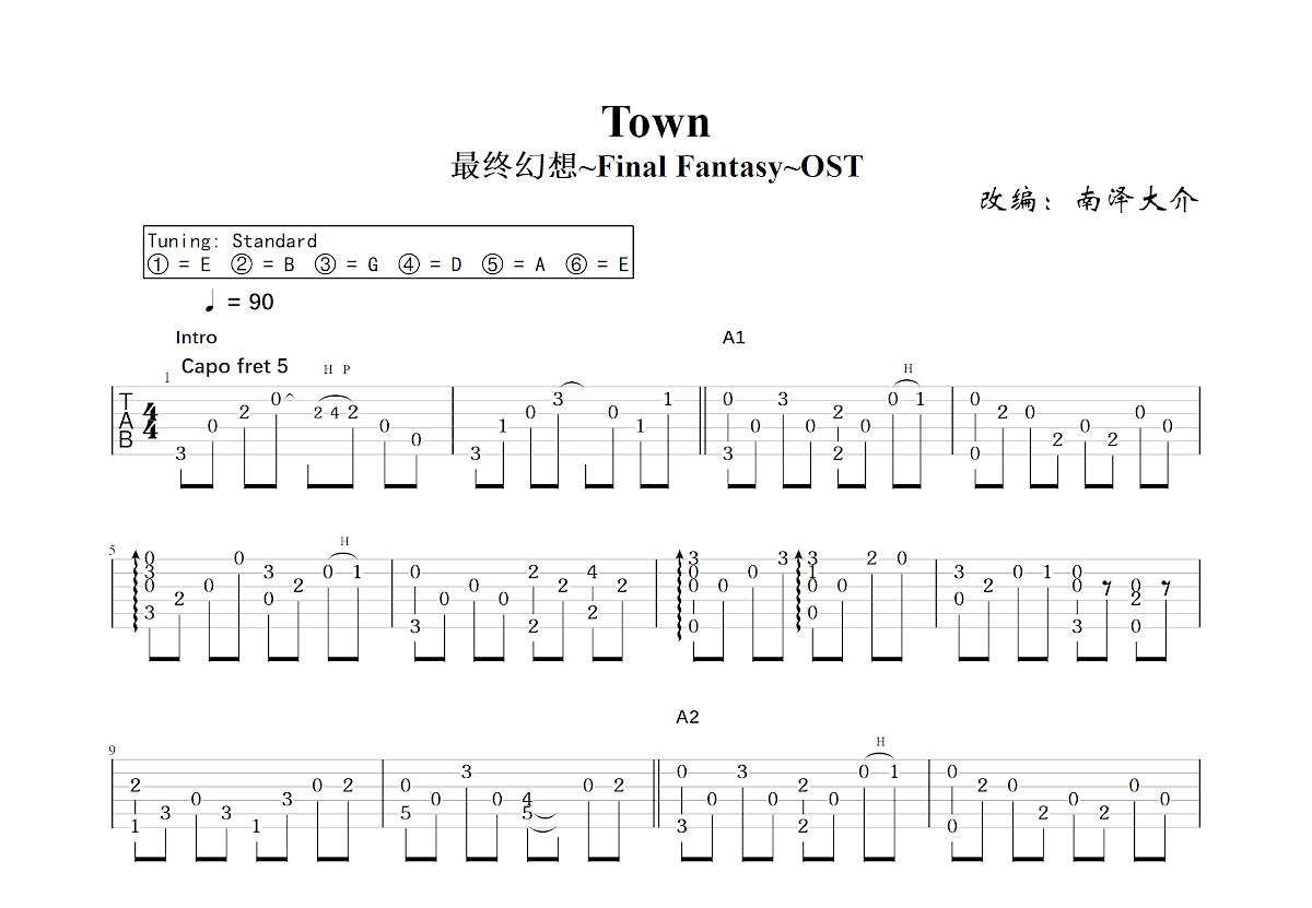 Town吉他谱预览图