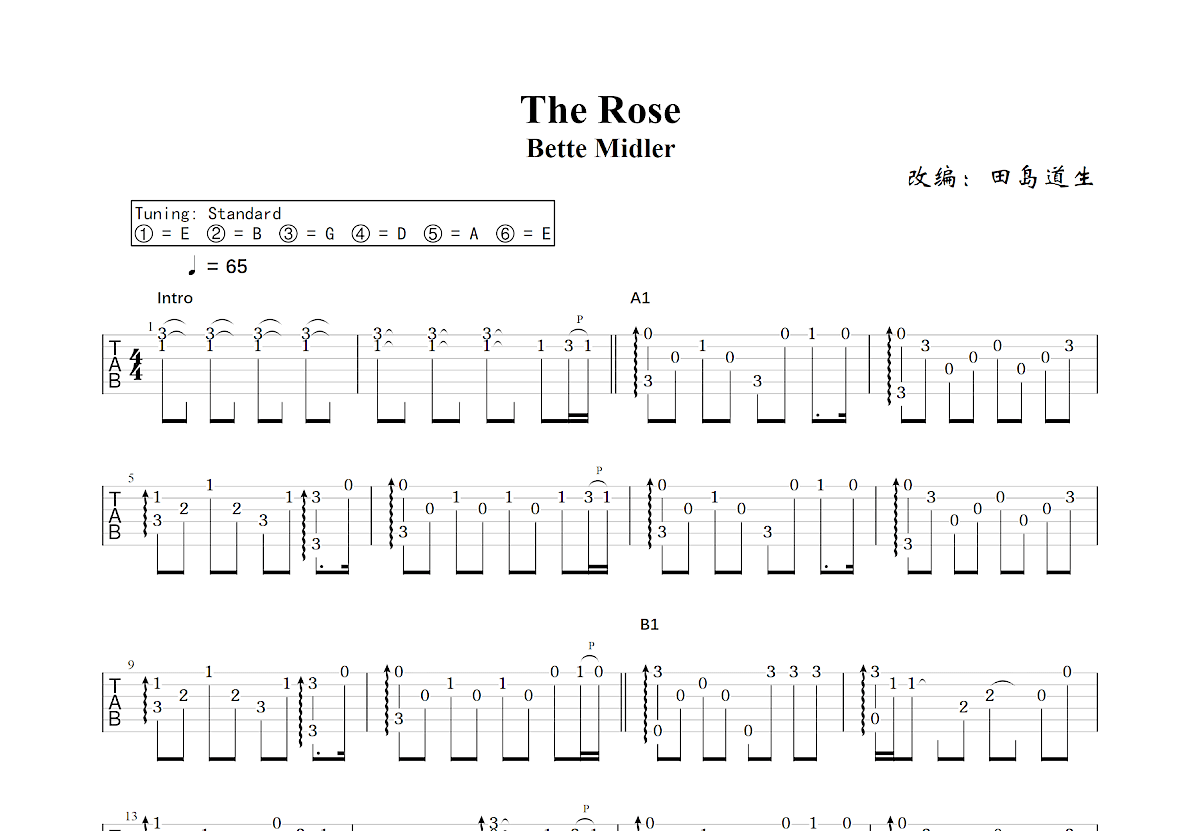 The Rose吉他谱预览图