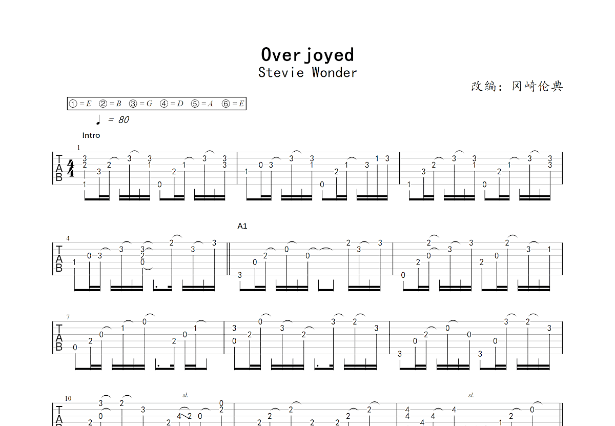 Overjoyed吉他谱预览图