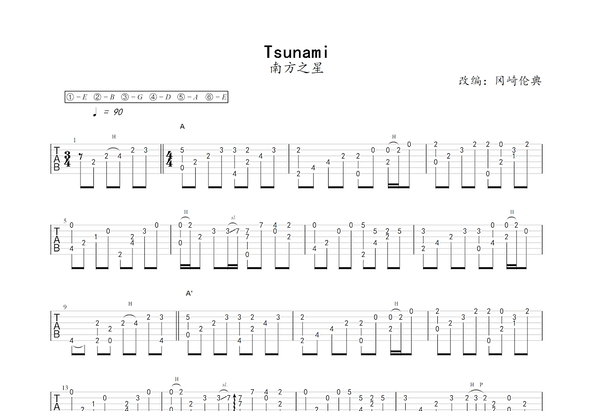 Tsunami吉他谱预览图