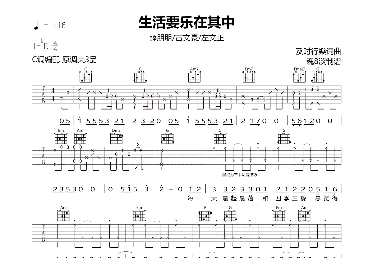 生活要乐在其中吉他谱预览图