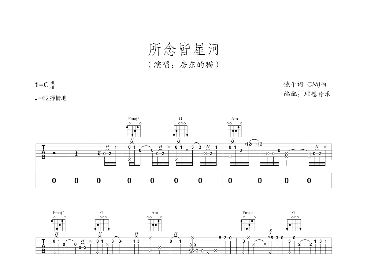 所见皆星河吉他谱预览图