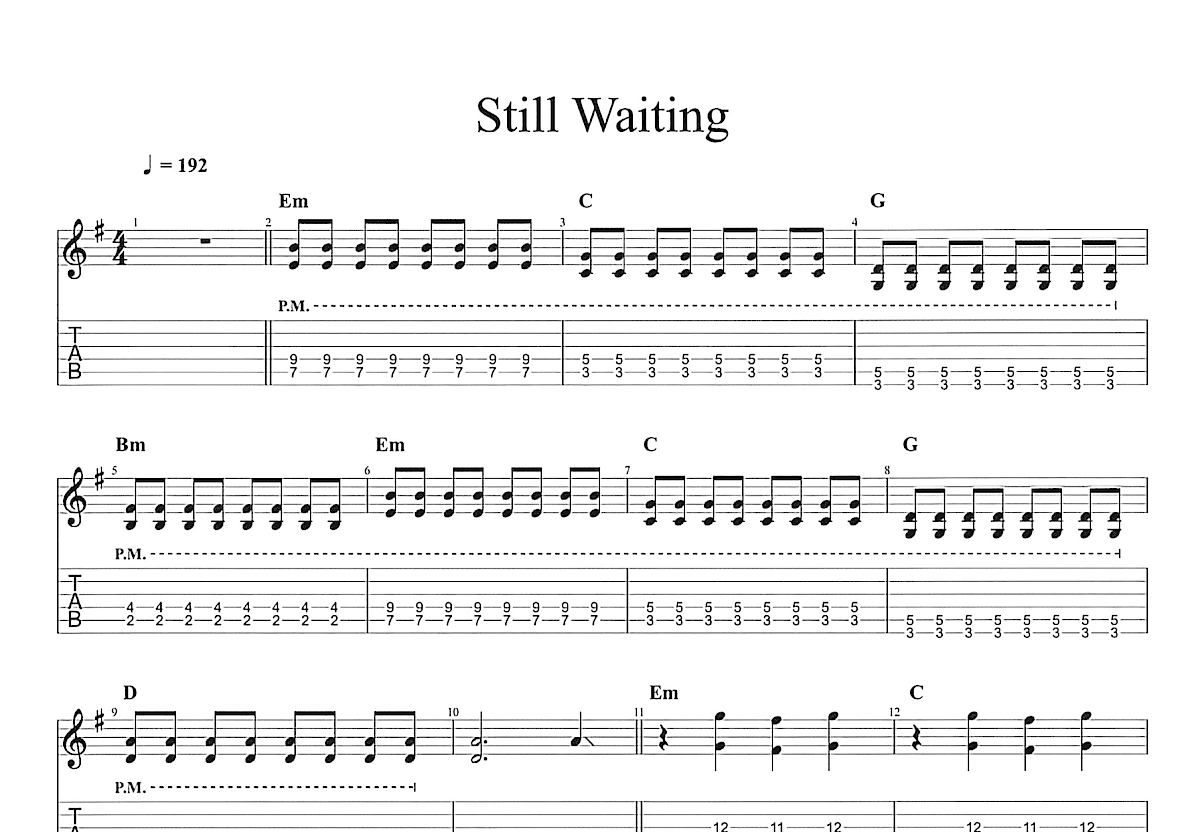 Still Waiting吉他谱_Sum 41_G调弹唱