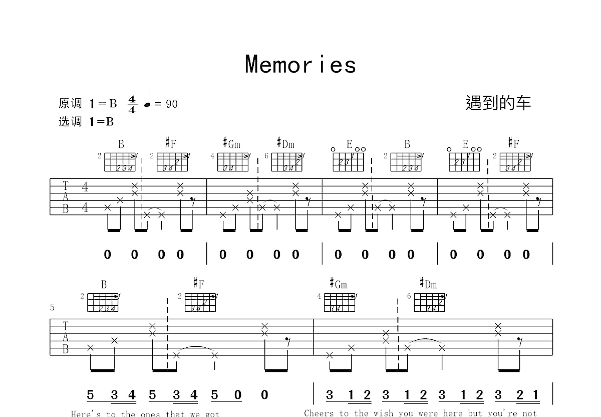 Memories吉他谱预览图