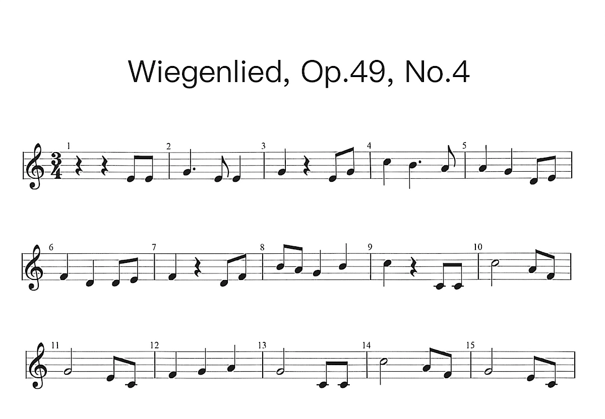Wiegenlied, Op.49, No.4吉他谱预览图