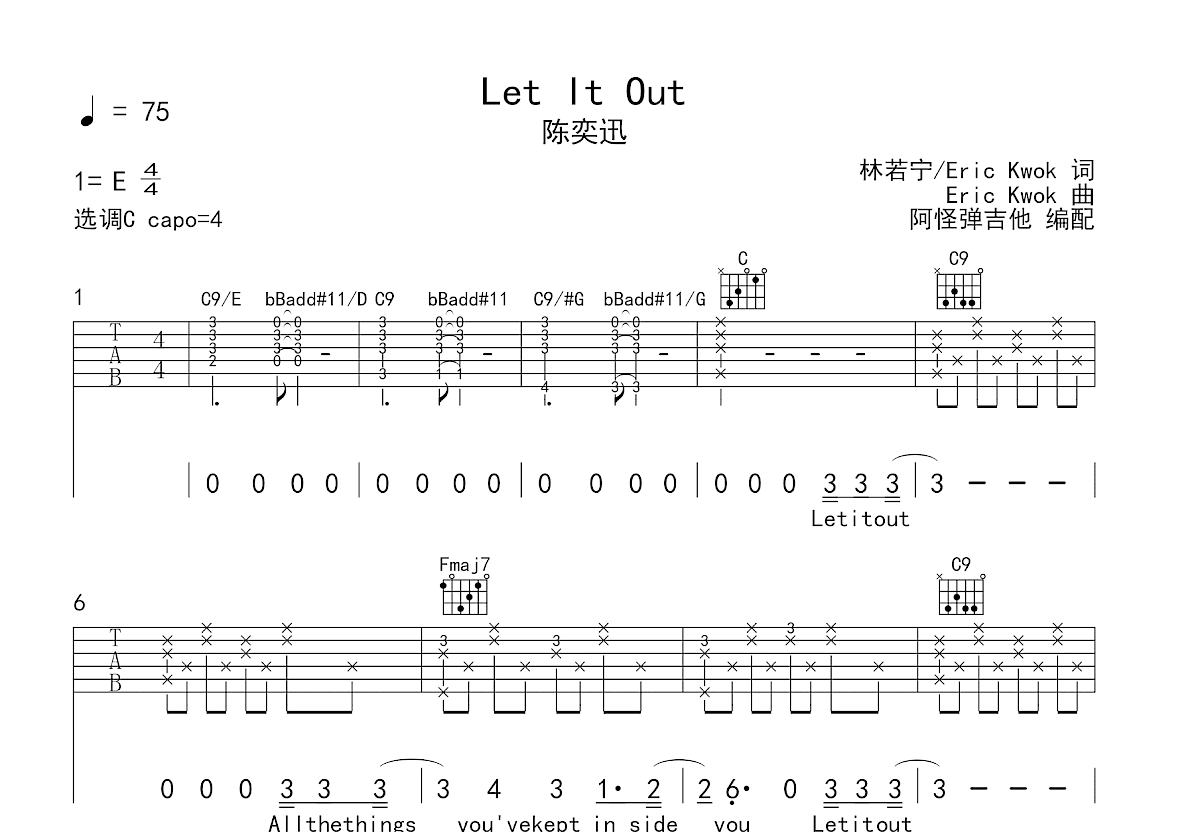 Let It Out吉他谱预览图