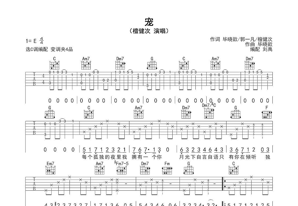 宠吉他谱预览图