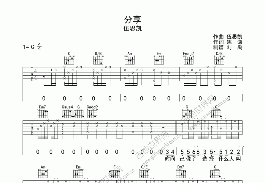 分享吉他谱预览图