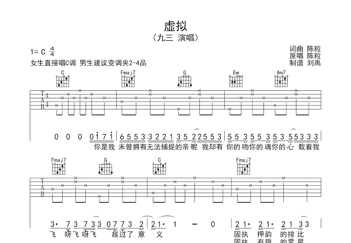 虚拟吉他谱预览图