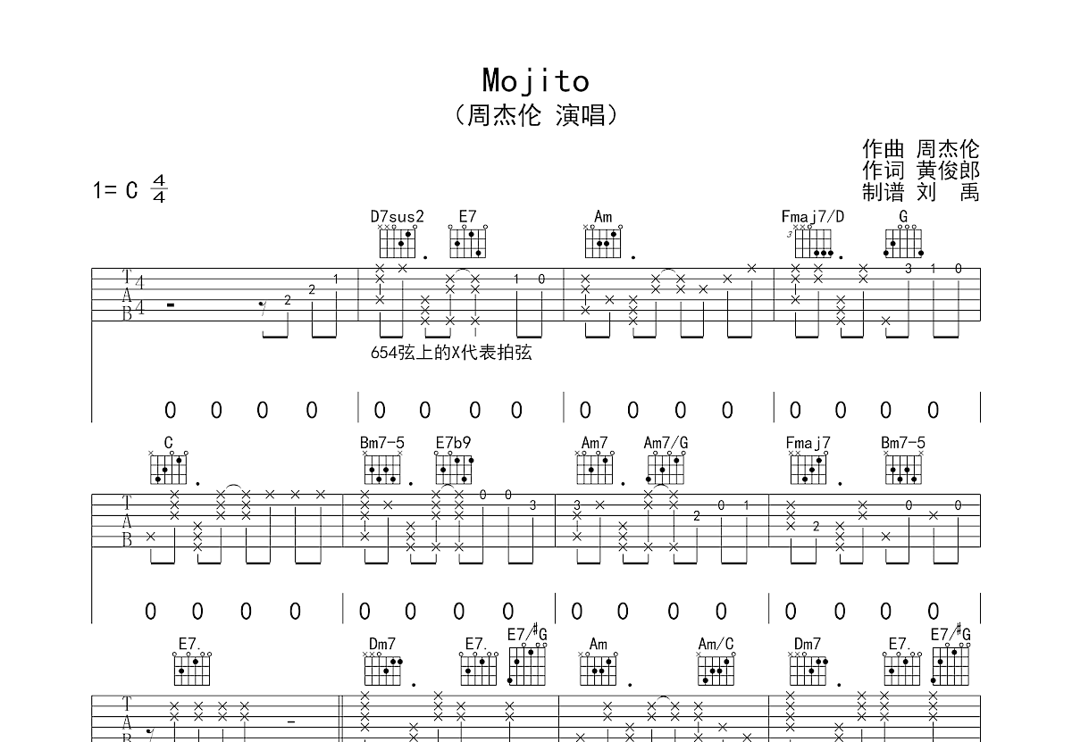 Mojito吉他谱预览图