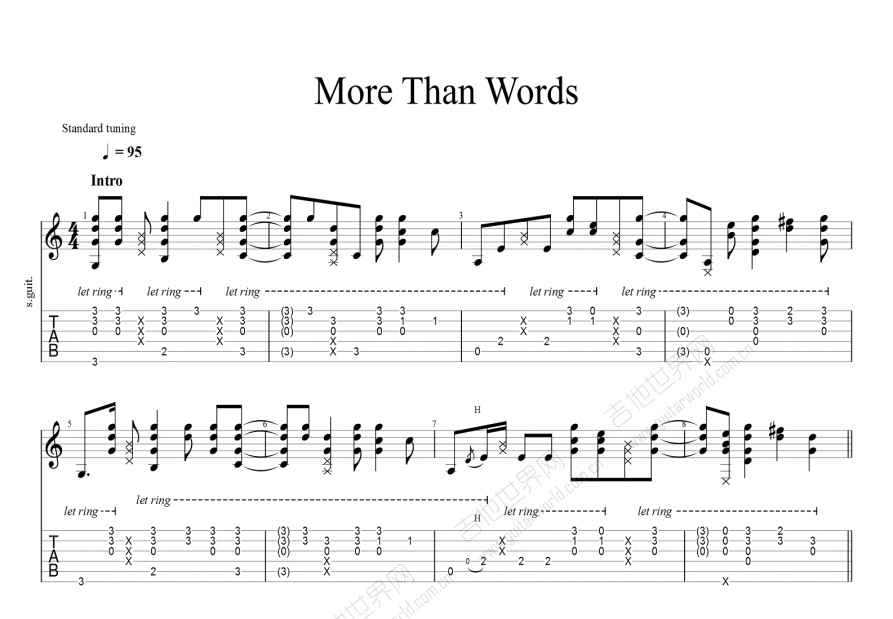 More Than Words吉他谱预览图
