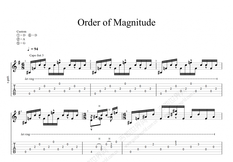 Order of Magnitude吉他谱_郑成河_G调指弹