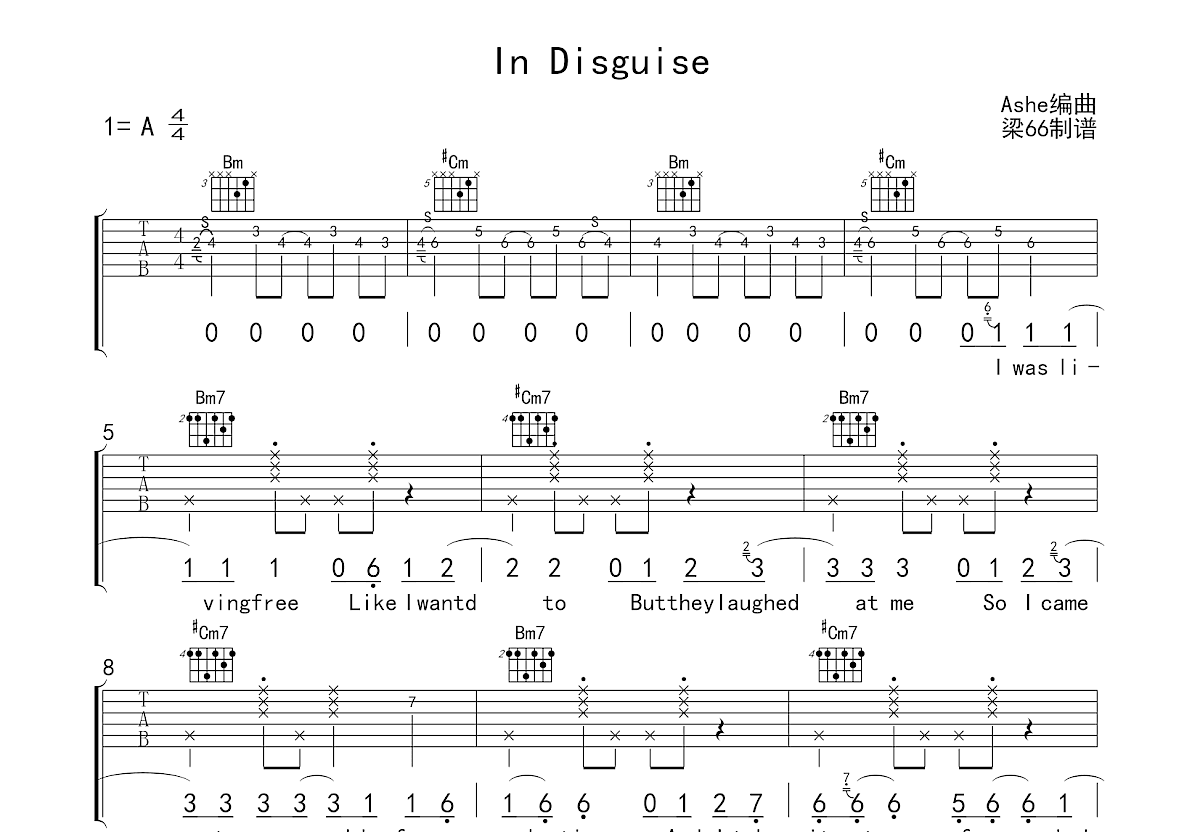 In Disguise吉他谱预览图