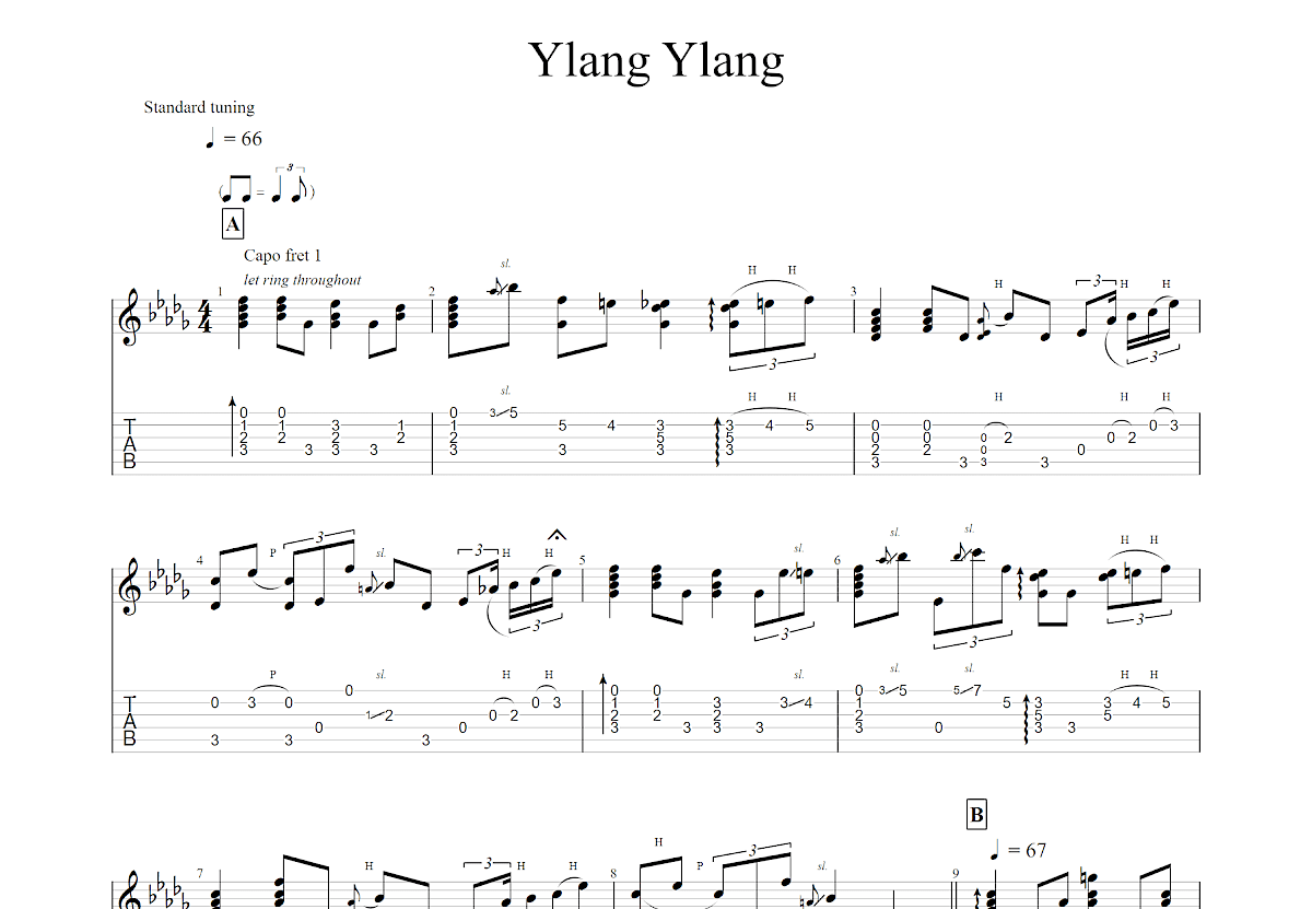Ylang Ylang吉他谱预览图