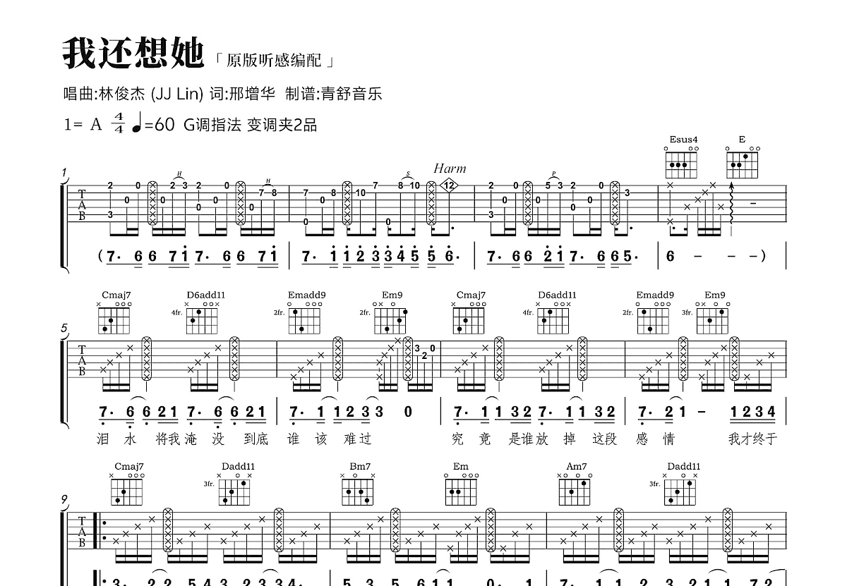 我还想她吉他谱预览图