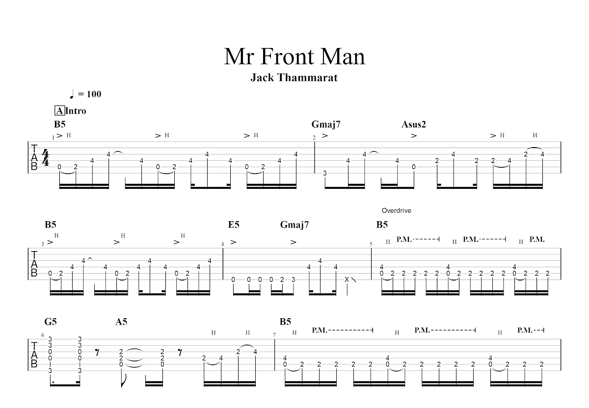 Mr Front Man吉他谱预览图