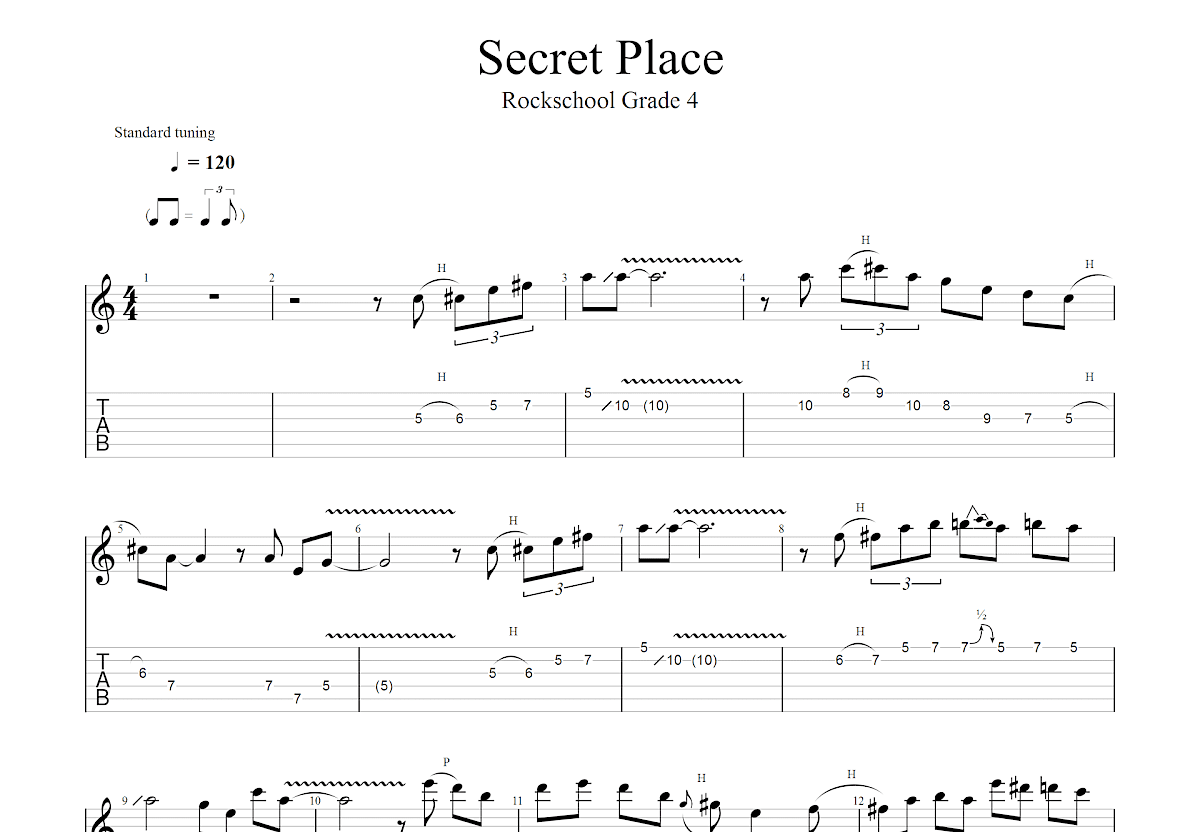 Secret-Place吉他谱预览图