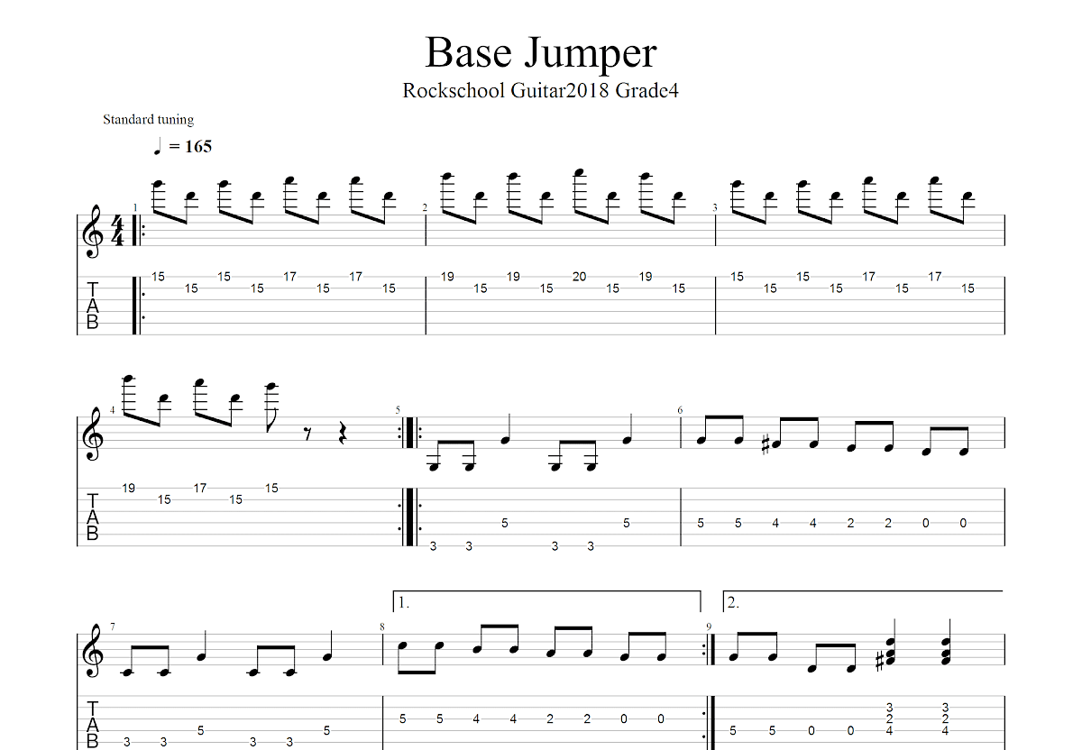 Base-Jumper吉他谱预览图