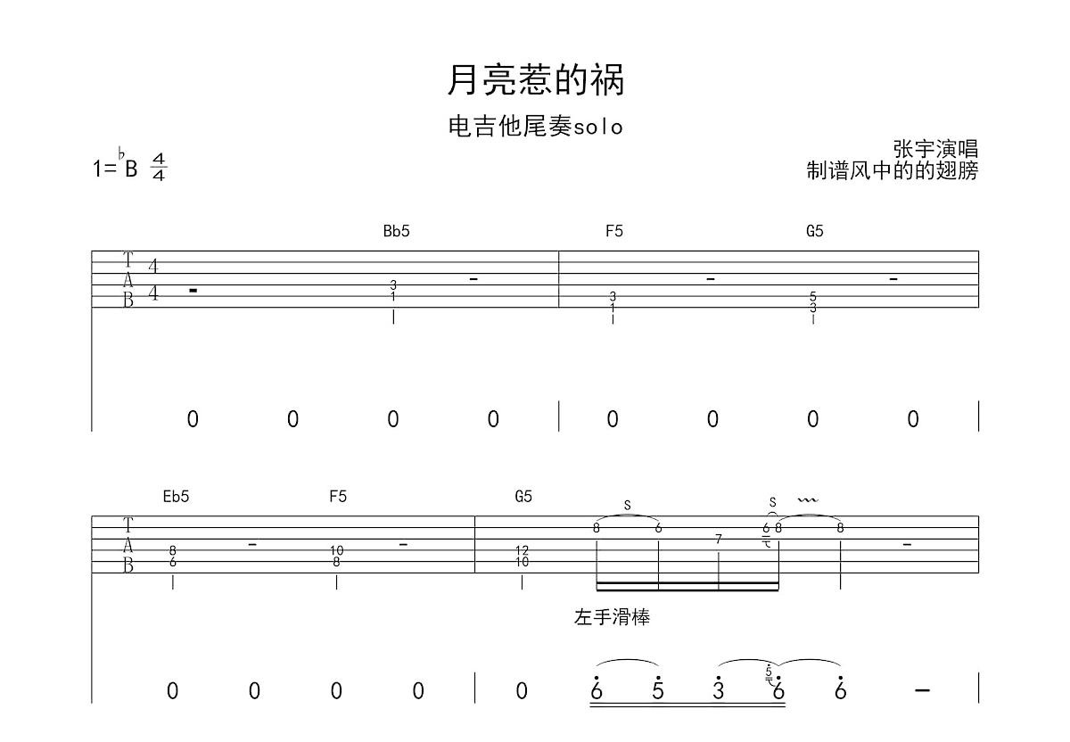 月亮惹的祸吉他谱预览图