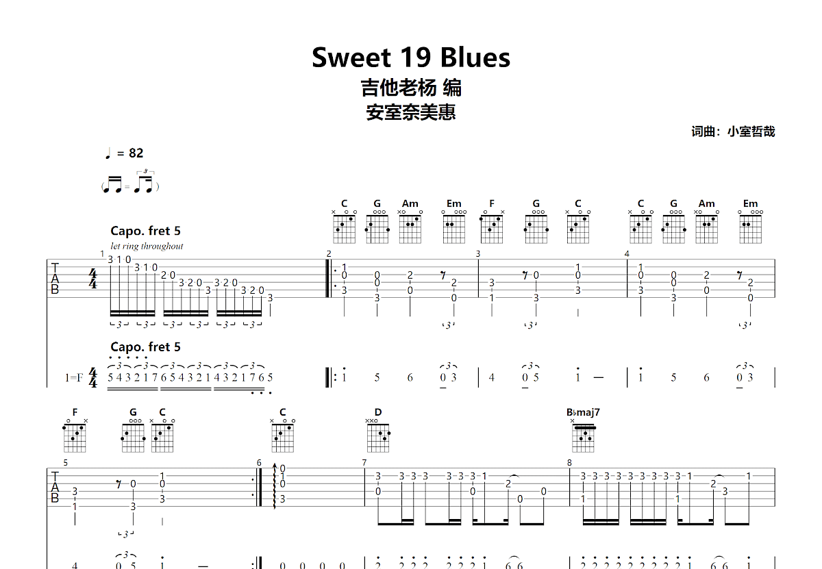 Sweet 19 Blues吉他谱预览图