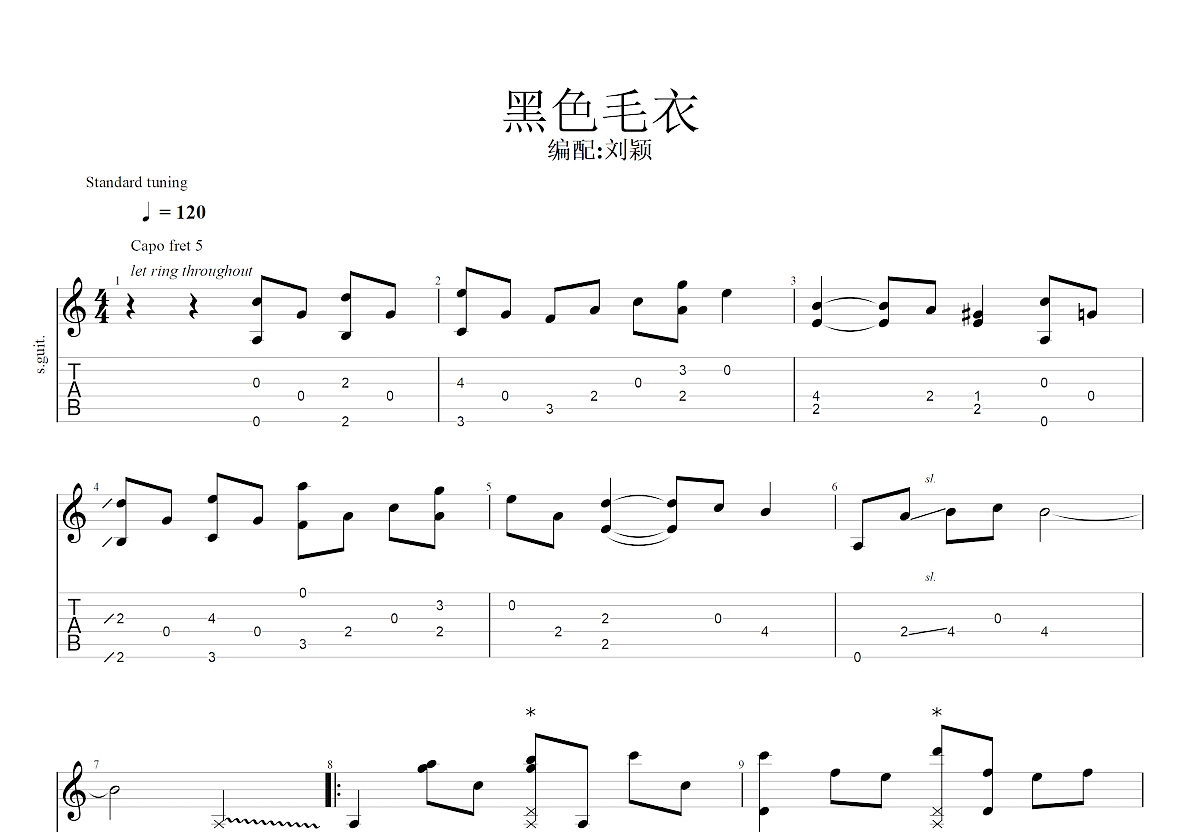 黑色毛衣吉他谱预览图