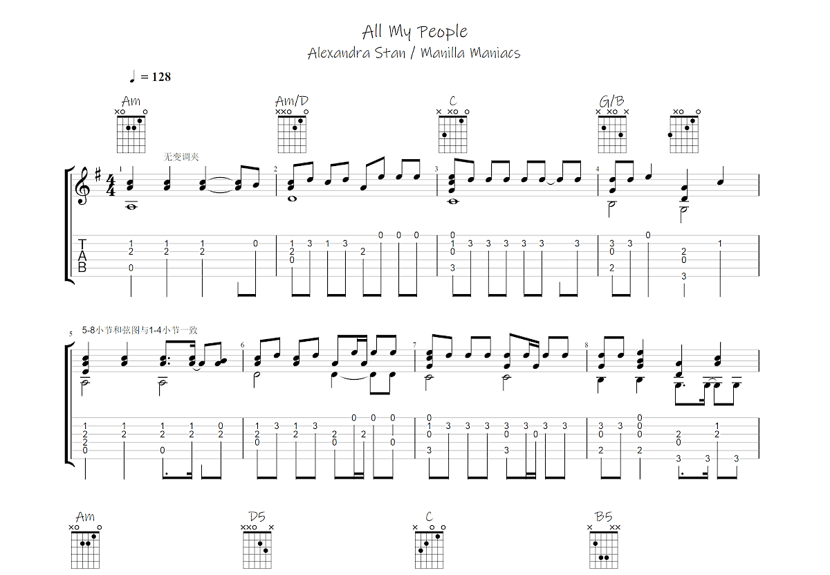 All My People吉他谱预览图
