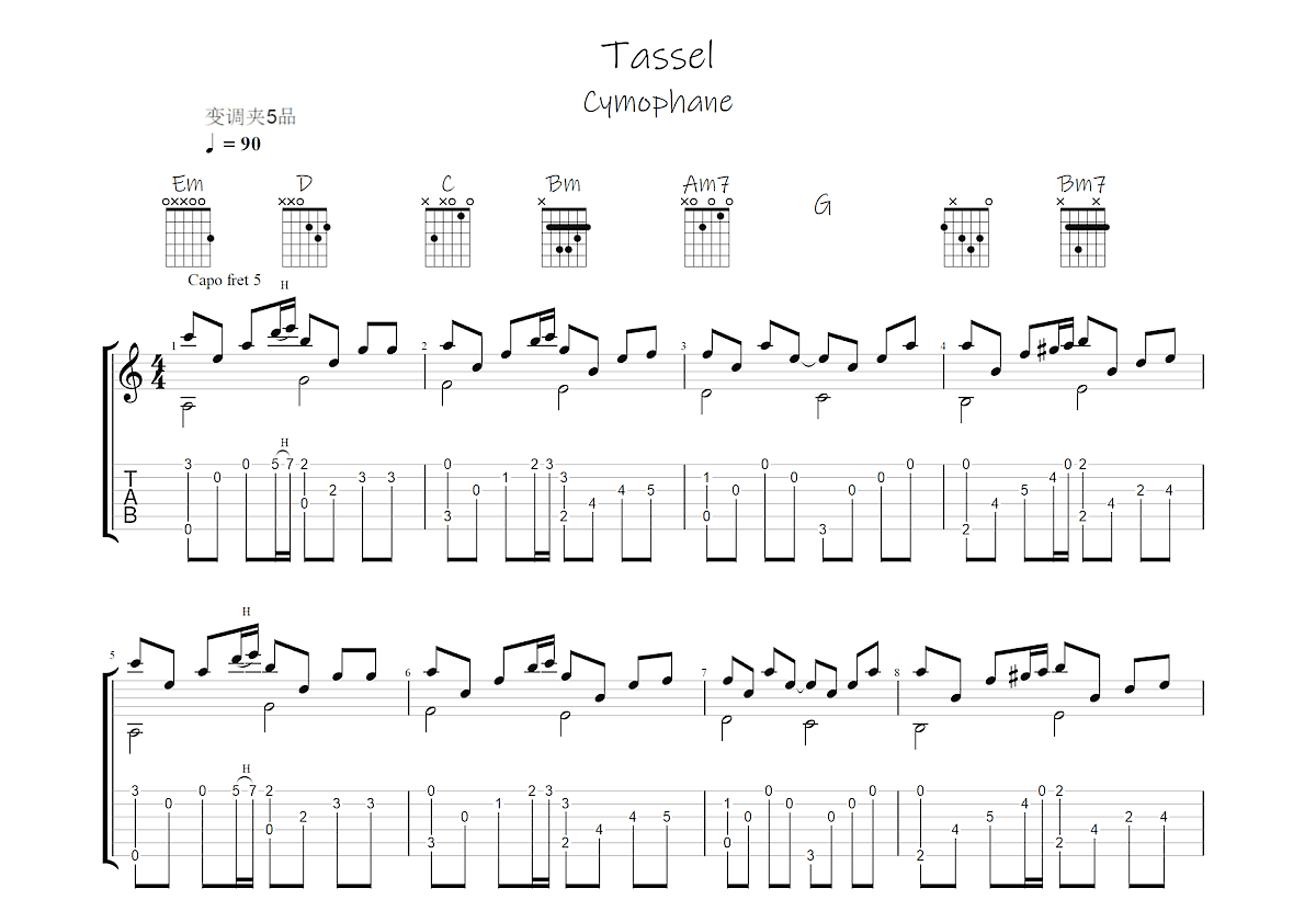 Tassel吉他谱预览图