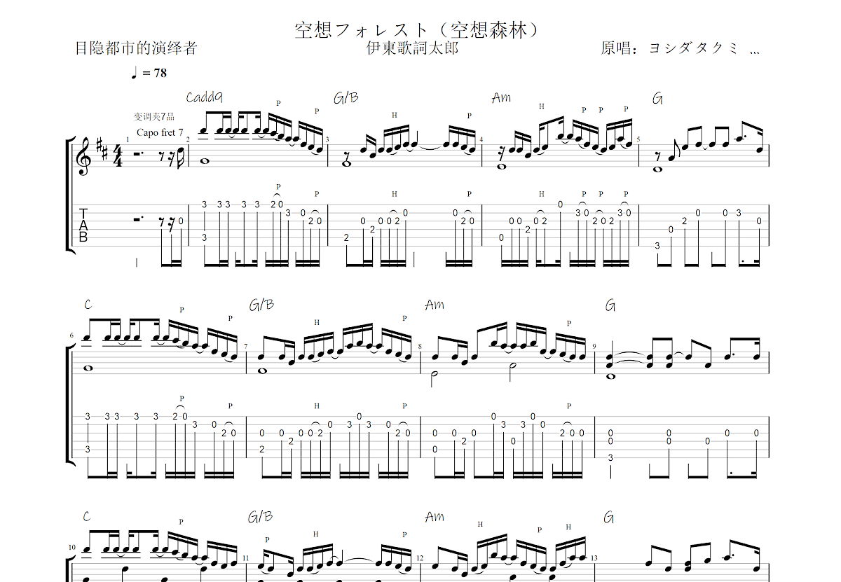 空想フォレスト吉他谱预览图