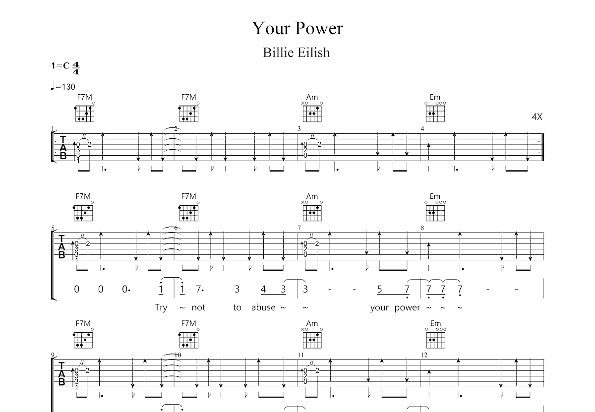 Your Power吉他谱预览图