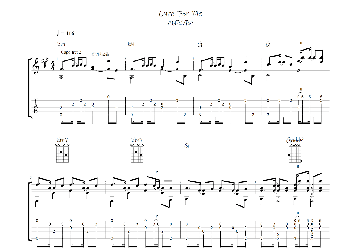 Cure For Me吉他谱预览图