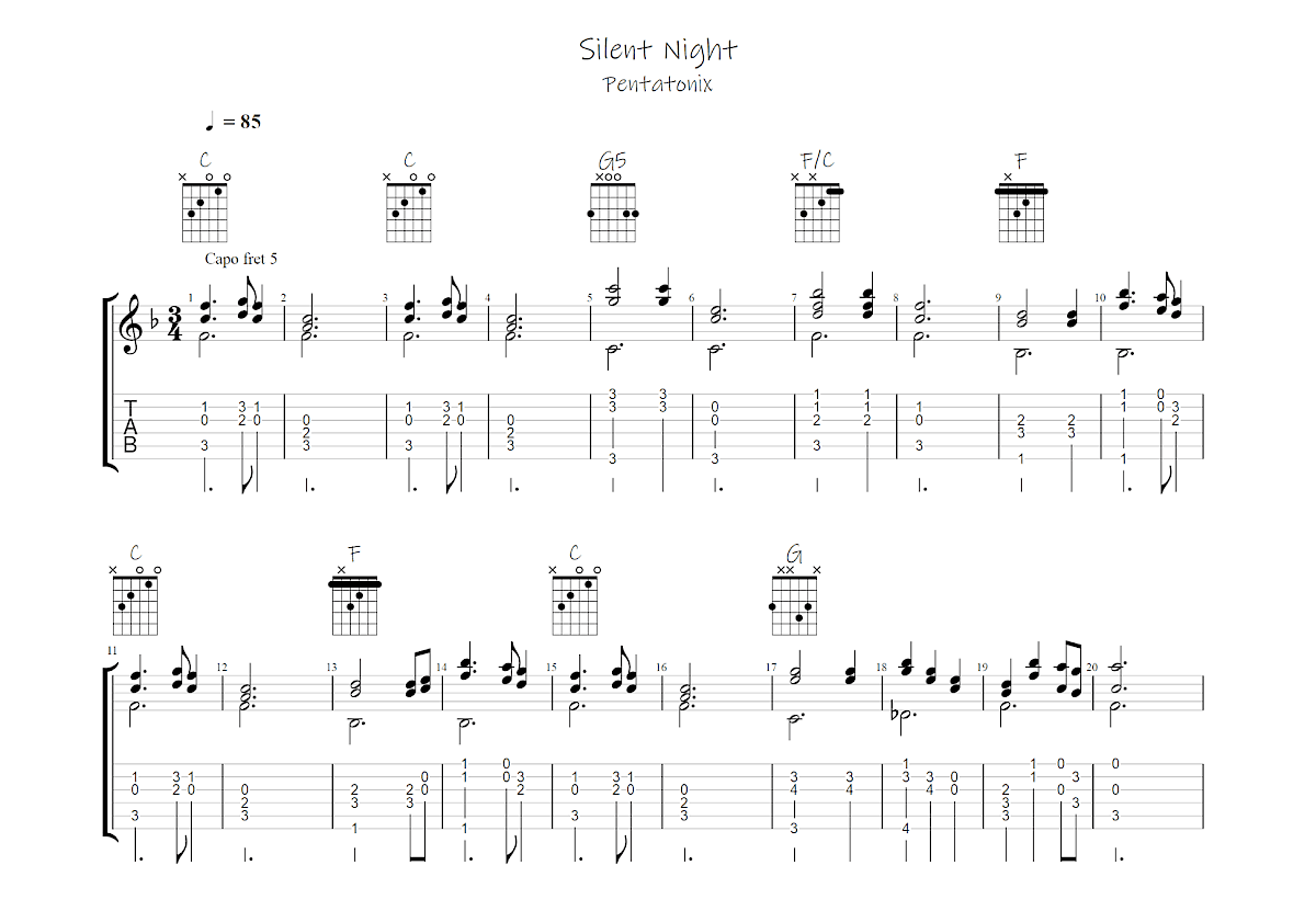 Silent Night吉他谱预览图