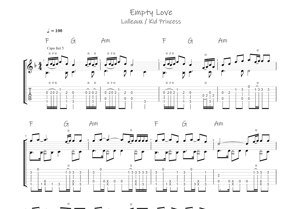 Empty Love吉他谱预览图
