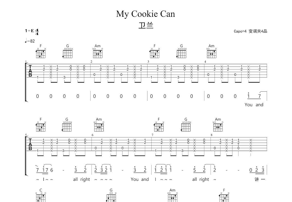 My Cookie Can吉他谱预览图