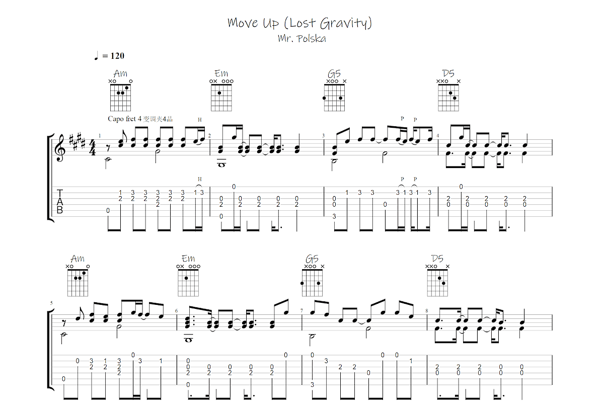 Move Up吉他谱预览图