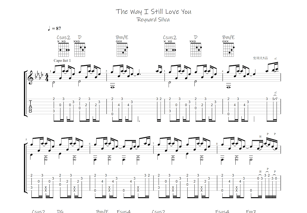 The Way I Still Love You吉他谱预览图